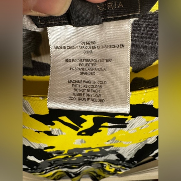 BCBG Max Azria Tie‎ Dress Size M Black and Yellow - Picture 4 of 4